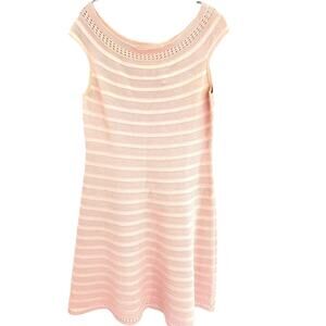 Eliza J Off Shoulder Dress XL Blush Pink Shift A Line Ribbed Knit Coastal Party